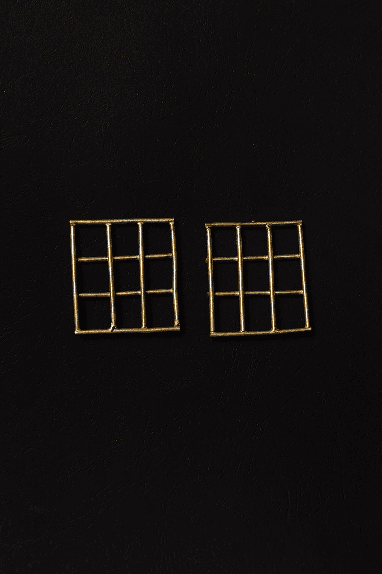 Metal Earrings (Grid Style)